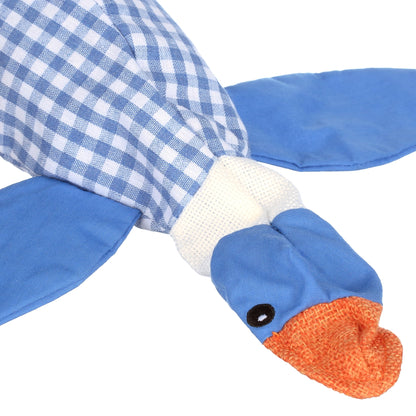 Plush Squawking Plaid Duck, Blue