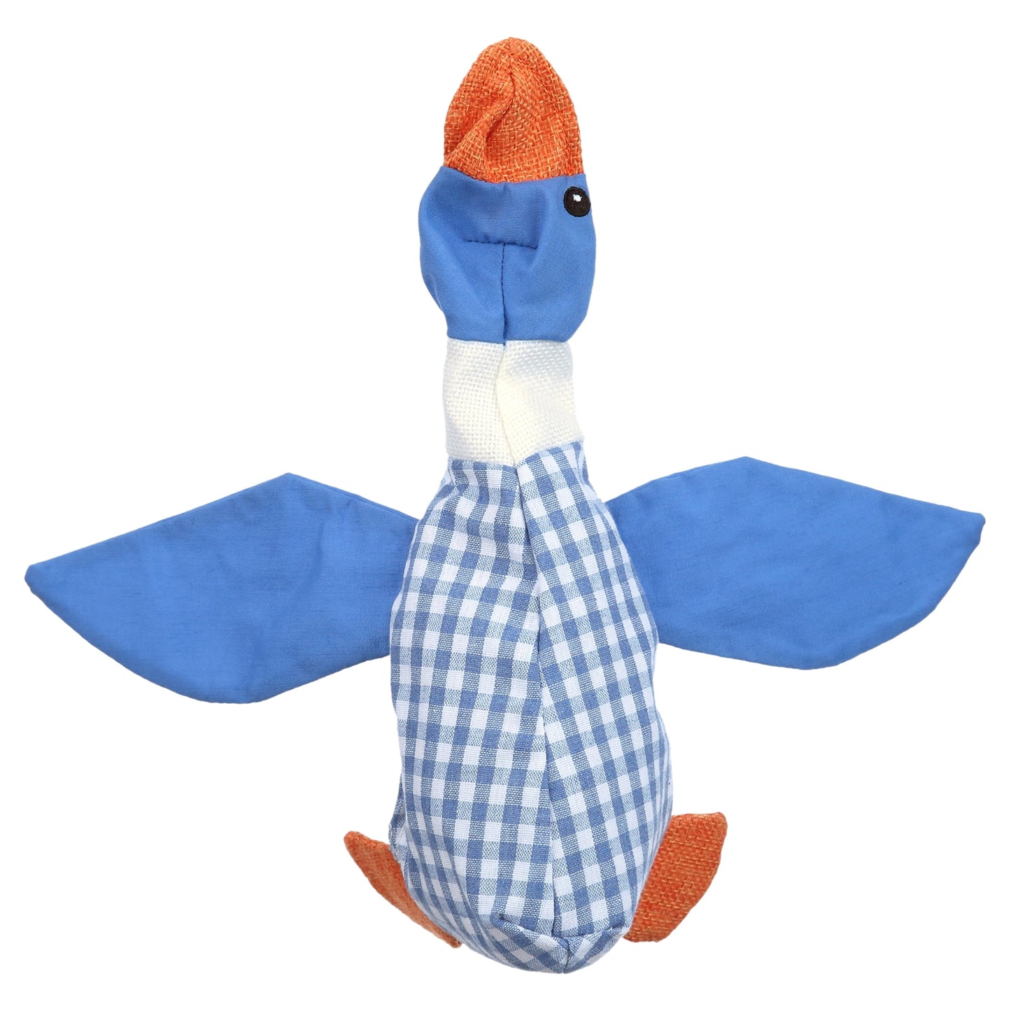 Plush Squawking Plaid Duck, Blue