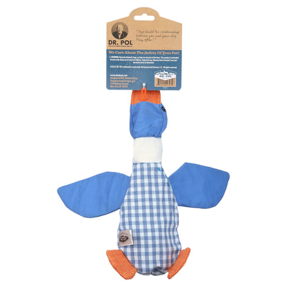 Plush Squawking Plaid Duck, Blue