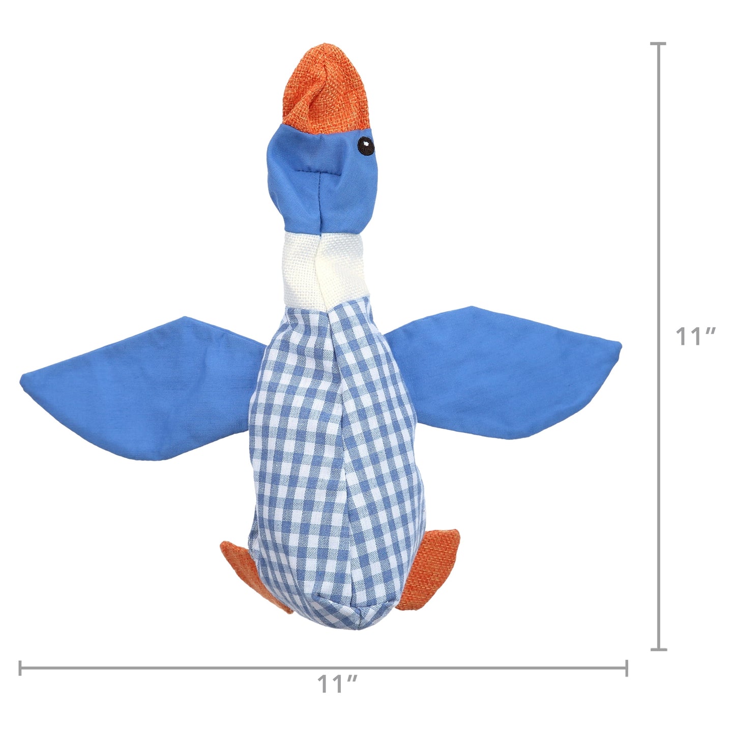 Plush Squawking Plaid Duck, Blue